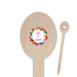 Macarons Oval Wooden Food Picks - Single Sided