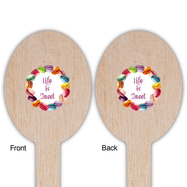 Macarons Wooden Food Pick - Oval - Double Sided - Front & Back