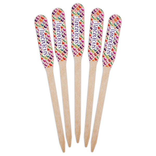 Macarons Wooden Food Pick - Paddle - Fan View