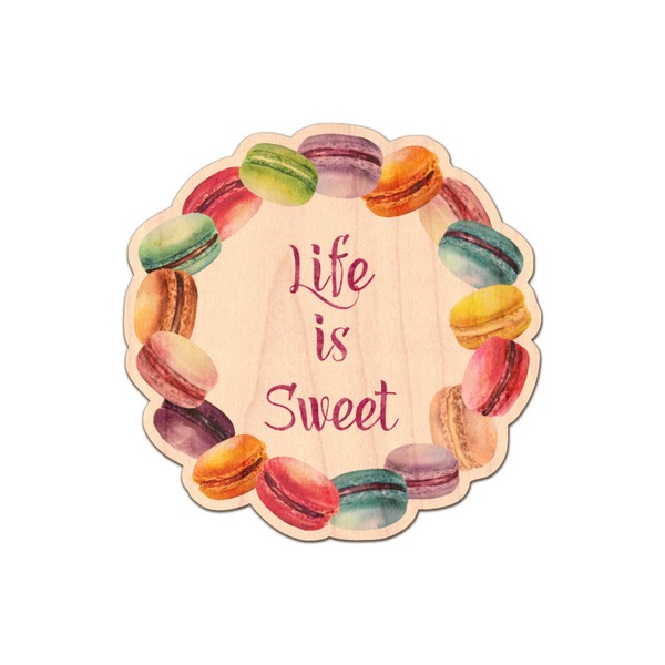Custom Macarons Genuine Maple or Cherry Wood Sticker (Personalized)
