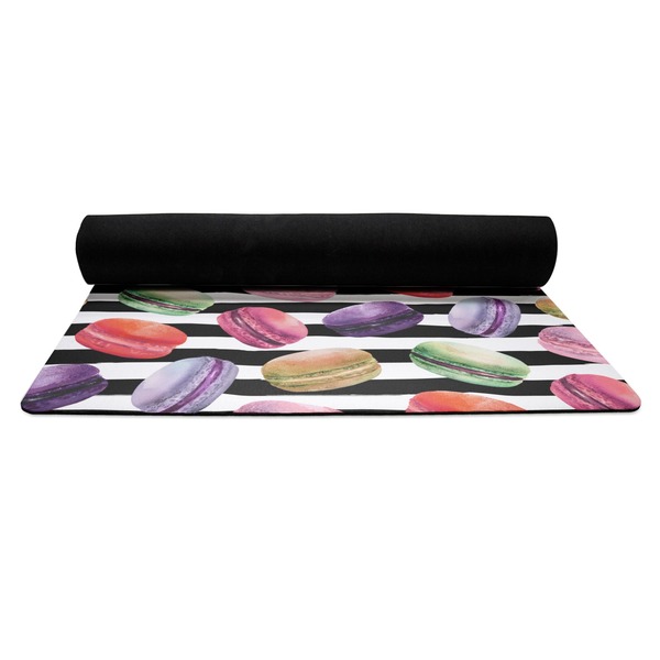 Macarons Yoga Mat Rolled up Black Rubber Backing