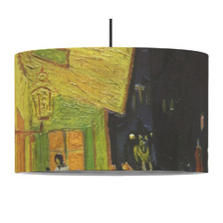 Cafe Terrace at Night (Van Gogh 1888) 12" Drum Pendant Lamp - Fabric