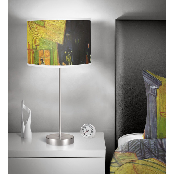 Cafe Terrace at Night (Van Gogh 1888) 13" Drum Lampshade - In Room