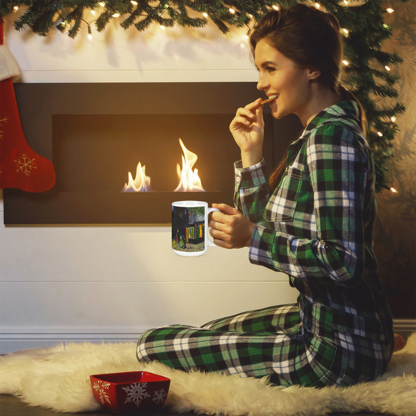 Cafe Terrace at Night (Van Gogh 1888) 15oz Coffee Mug - Lifestyle