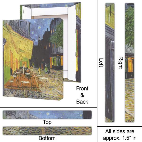 Cafe Terrace at Night (Van Gogh 1888) 16x20 - Canvas Print - Approval