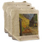 Cafe Terrace at Night (Van Gogh 1888) 3 Reusable Cotton Grocery Bags - Front View