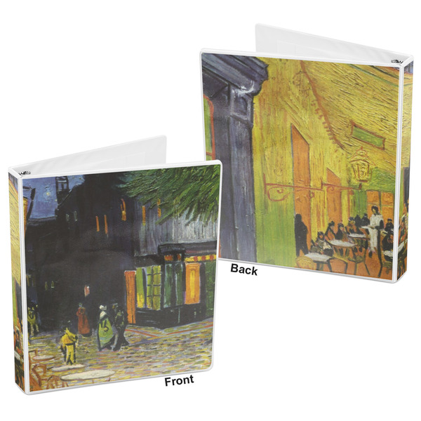 Cafe Terrace at Night (Van Gogh 1888) 3-Ring Binder - 1" - Front and Back