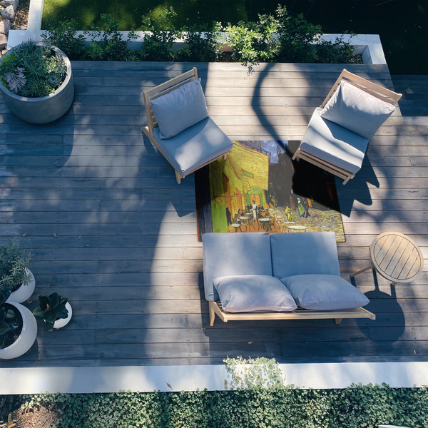 Cafe Terrace at Night (Van Gogh 1888) 4'x6' Patio Rug - In context