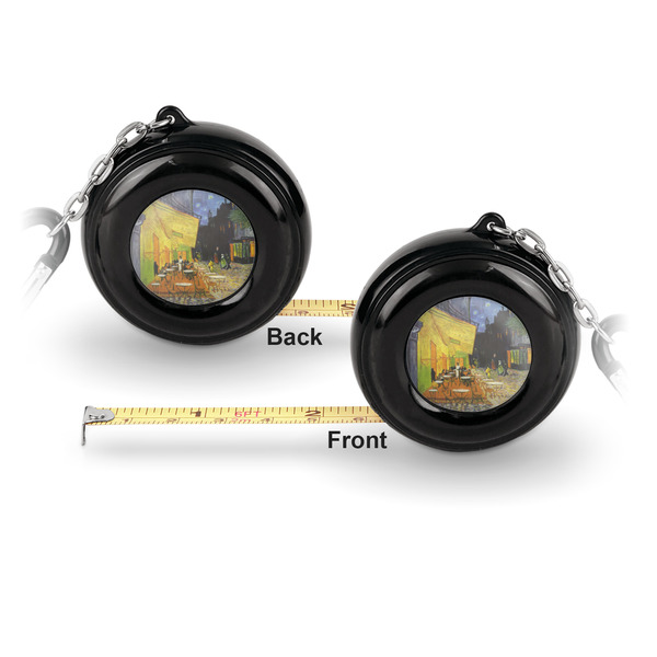Cafe Terrace at Night (Van Gogh 1888) 6ft Pocket Tape Measure w/ Carabiner Hook - Front and Back