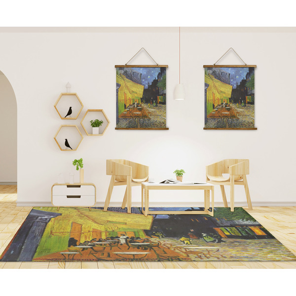 Cafe Terrace at Night (Van Gogh 1888) 8'x10' Indoor Area Rugs - IN CONTEXT
