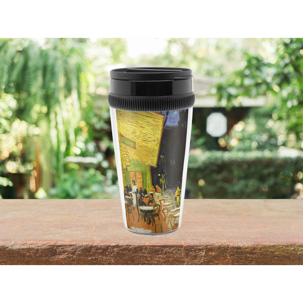 Cafe Terrace at Night (Van Gogh 1888) Acrylic Travel Mug - Without Handle - Lifestyle