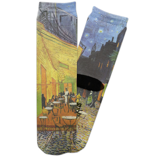 Custom Cafe Terrace at Night (Van Gogh 1888) Adult Crew Socks