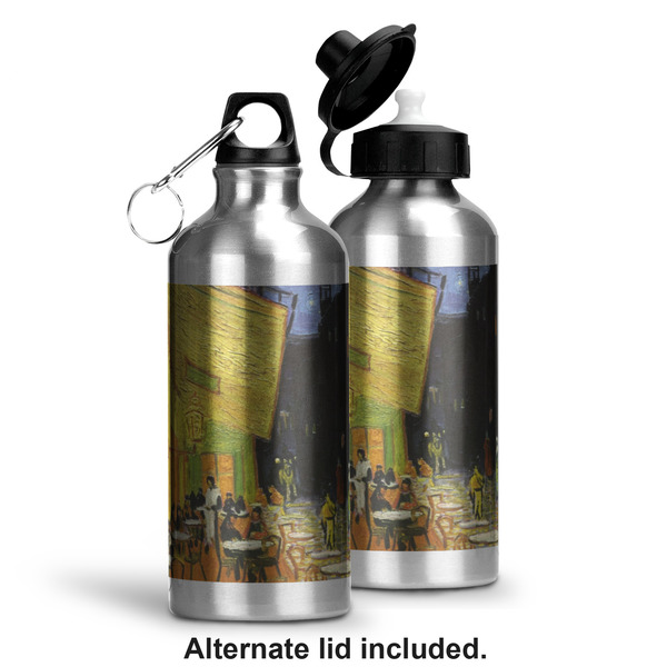 Cafe Terrace at Night (Van Gogh 1888) Aluminum Water Bottle - Alternate lid options