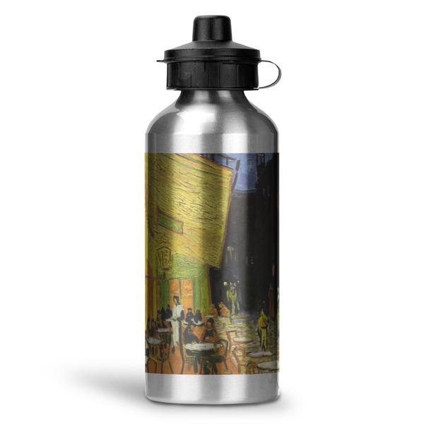 Custom Cafe Terrace at Night (Van Gogh 1888) Water Bottle - Aluminum - 20 oz - Silver