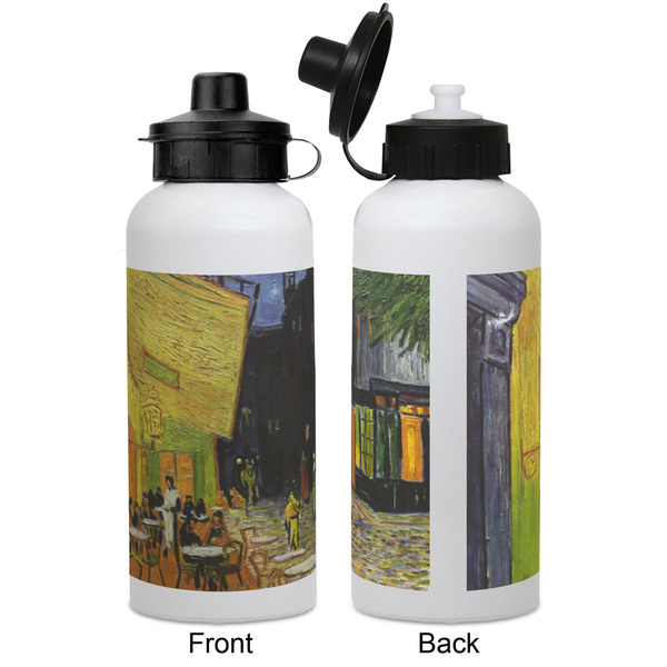 Cafe Terrace at Night (Van Gogh 1888) Aluminum Water Bottle - White APPROVAL
