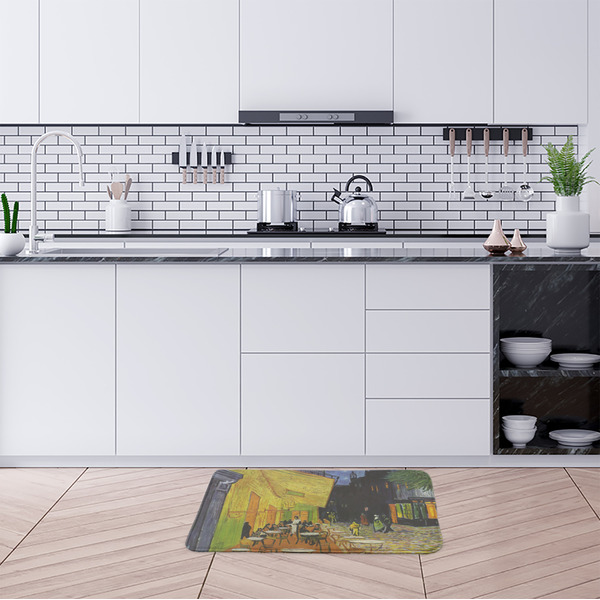 Cafe Terrace at Night (Van Gogh 1888) Anti-Fatigue Kitchen Mats - LIFESTYLE