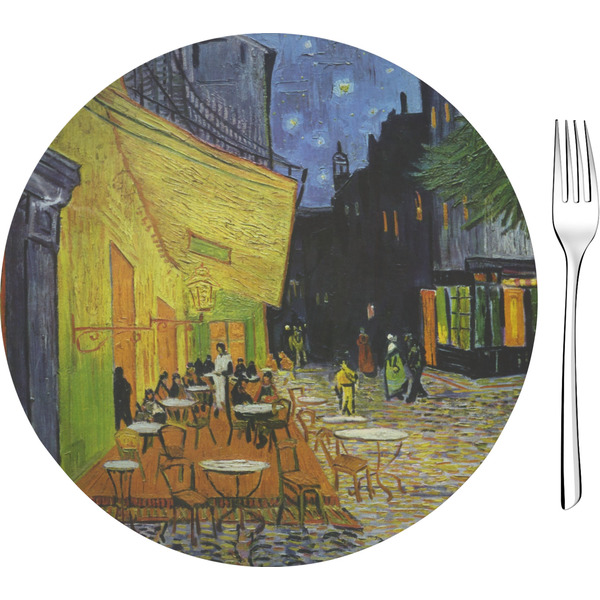 Custom Cafe Terrace at Night (Van Gogh 1888) 8" Glass Appetizer / Dessert Plates - Single or Set