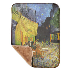 Cafe Terrace at Night (Van Gogh 1888) Sherpa Baby Blanket - 30" x 40"