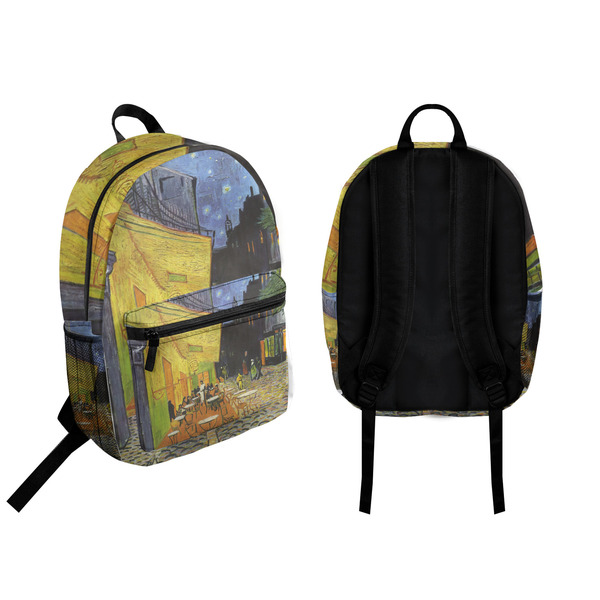 Cafe Terrace at Night (Van Gogh 1888) Backpack front and back - Apvl