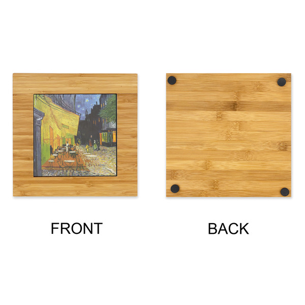 Cafe Terrace at Night (Van Gogh 1888) Bamboo Trivet with 6" Tile - APPROVAL