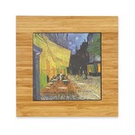 Cafe Terrace at Night (Van Gogh 1888) Bamboo Trivet with Ceramic Tile Insert