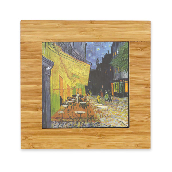 Custom Cafe Terrace at Night (Van Gogh 1888) Bamboo Trivet with Ceramic Tile Insert