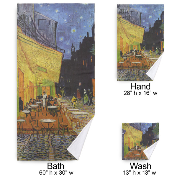 Cafe Terrace at Night (Van Gogh 1888) Bath Towel Sets - 3-piece - Approval