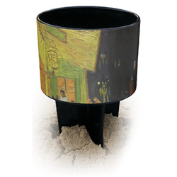Cafe Terrace at Night (Van Gogh 1888) Black Beach Spiker Drink Holder