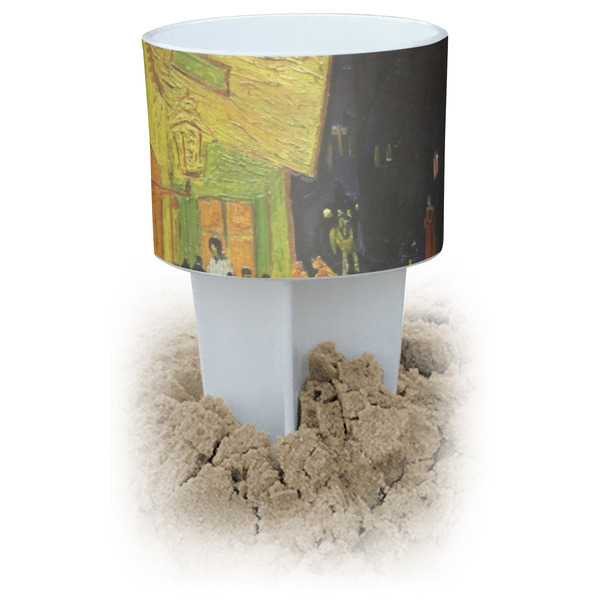 Custom Cafe Terrace at Night (Van Gogh 1888) Beach Spiker Drink Holder