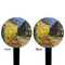 Cafe Terrace at Night (Van Gogh 1888) Black Plastic 4" Food Pick - Round - Double Sided - Front & Back