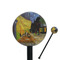 Cafe Terrace at Night (Van Gogh 1888) 5.5" Round Plastic Stir Sticks - Black - Single Sided