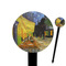 Cafe Terrace at Night (Van Gogh 1888) 6" Round Plastic Food Picks - Black - Single Sided