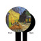 Cafe Terrace at Night (Van Gogh 1888) Black Plastic 6" Food Pick - Round - Single Sided - Front & Back