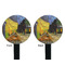 Cafe Terrace at Night (Van Gogh 1888) Black Plastic 7" Stir Stick - Double Sided - Round - Front & Back