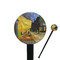 Cafe Terrace at Night (Van Gogh 1888) 7" Round Plastic Stir Sticks - Black - Single Sided