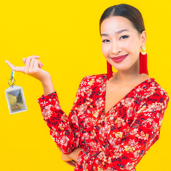 Cafe Terrace at Night (Van Gogh 1888) Bling Keychain - LIFESTYLE