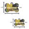 Cafe Terrace at Night (Van Gogh 1888) Bone Shaped Dog ID Tags - Comparison Scale