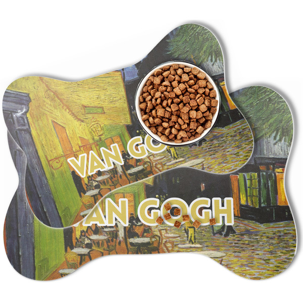 Cafe Terrace at Night (Van Gogh 1888) Bone Shaped Dog Mats - MAIN