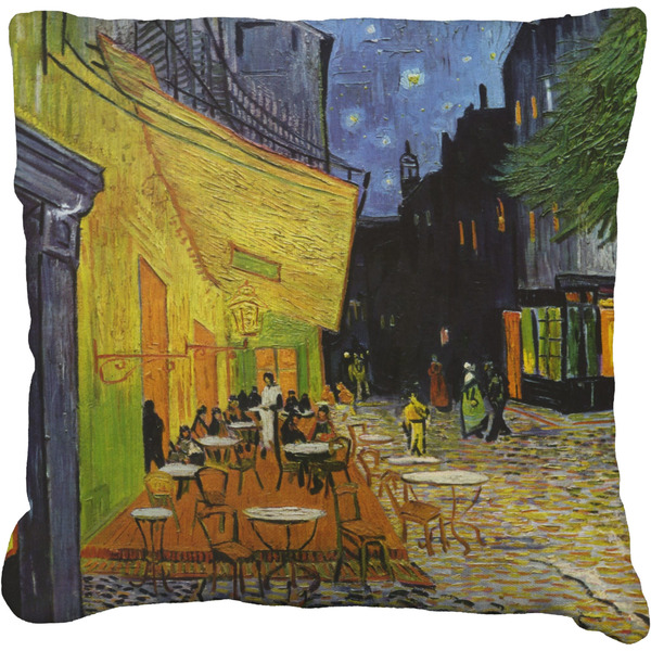 Custom Cafe Terrace at Night (Van Gogh 1888) Faux-Linen Throw Pillow 18"