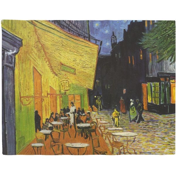 Custom Cafe Terrace at Night (Van Gogh 1888) Woven Fabric Placemat - Twill