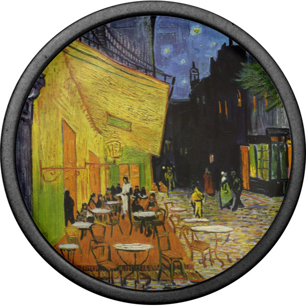 Cafe Terrace at Night (Van Gogh 1888) Cabinet Knob - Black - Front