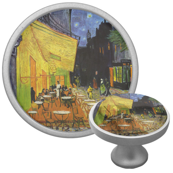 Cafe Terrace at Night (Van Gogh 1888) Cabinet Knob - Nickel - Multi Angle