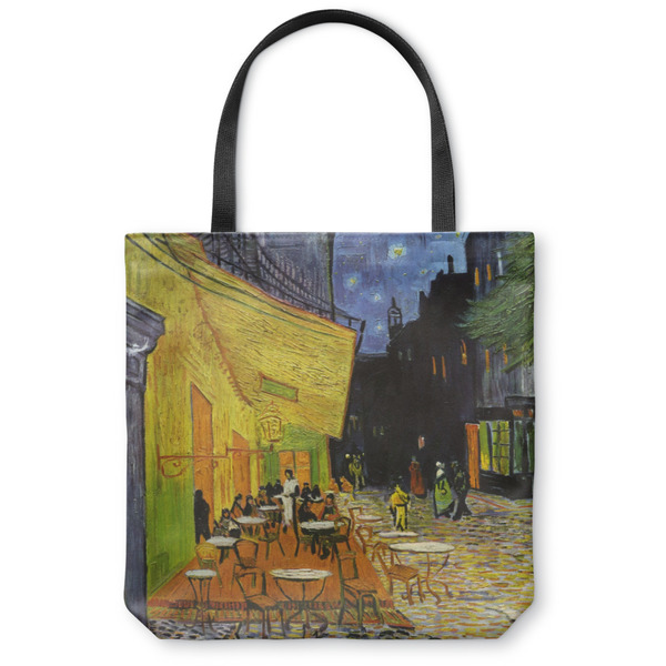Custom Cafe Terrace at Night (Van Gogh 1888) Canvas Tote Bag - Small - 13"x13"