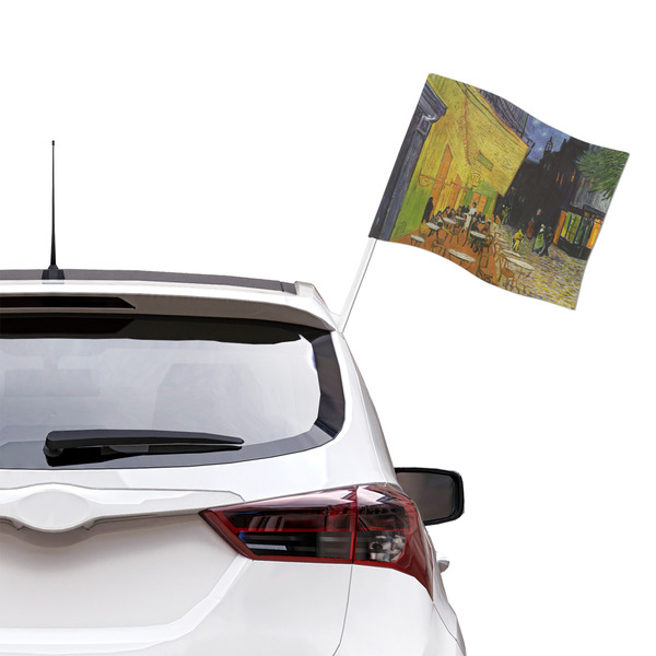 Cafe Terrace at Night (Van Gogh 1888) Car Flag - Large - LIFESTYLE