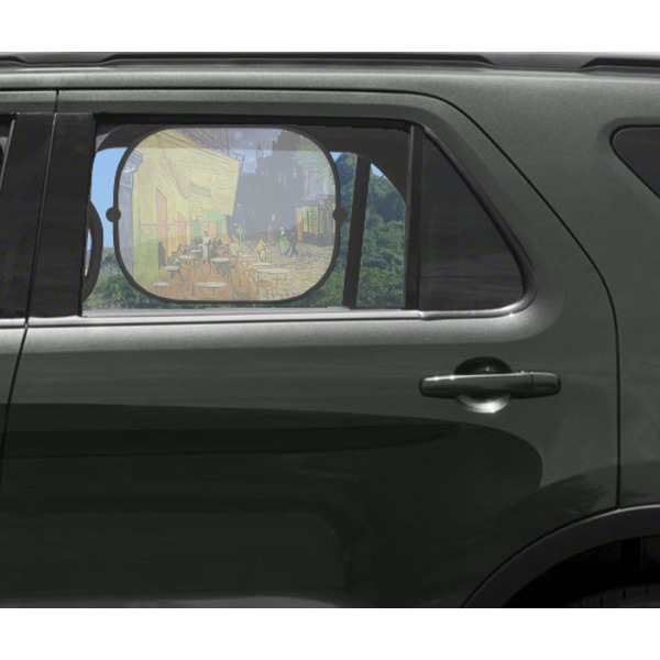 Cafe Terrace at Night (Van Gogh 1888) Car Sun Shade Black - In Car Window