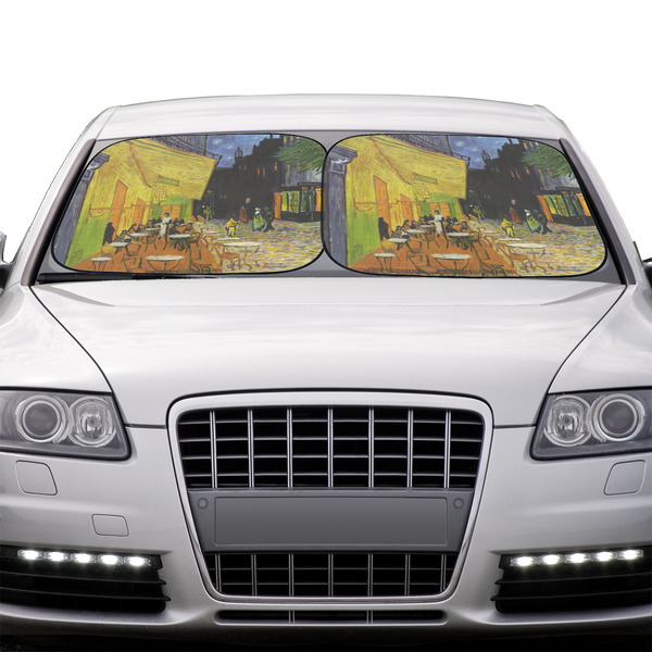 Cafe Terrace at Night (Van Gogh 1888) Car Sun Shades - IN CONTEXT