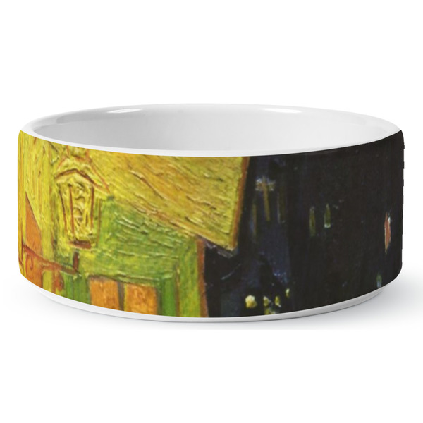 Cafe Terrace at Night (Van Gogh 1888) Ceramic Dog Bowl - Medium - Front