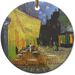 Cafe Terrace at Night (Van Gogh 1888) Round Ceramic Ornament