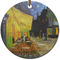 Cafe Terrace at Night (Van Gogh 1888) Ceramic Flat Ornament - Circle (Front)