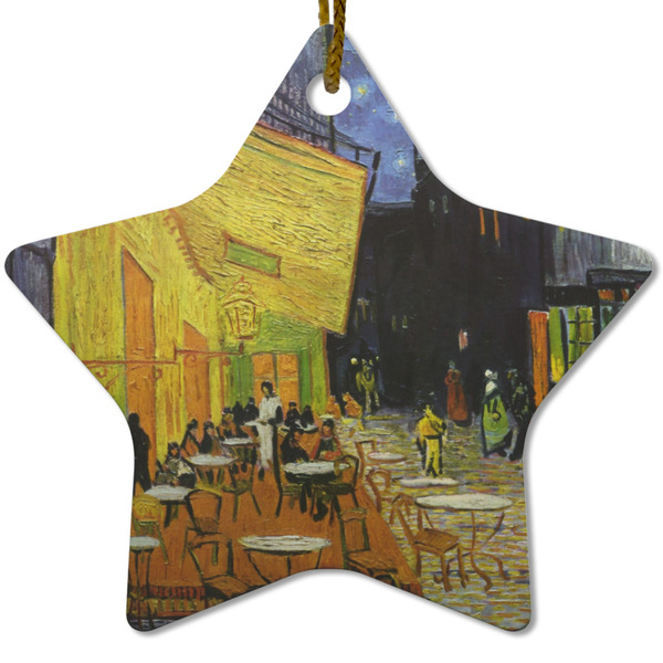 Custom Cafe Terrace at Night (Van Gogh 1888) Star Ceramic Ornament